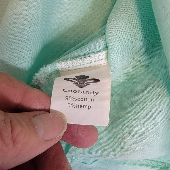 Coof Andy Tunic Shirt, Men 3XL, Mint Green,Cotton, Long Sleeve, Lightweight, EUC - Picture 8 of 13
